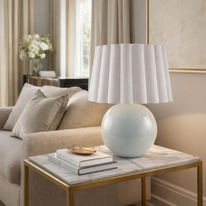   Modern European furniture - Scalloped White Fabric Table Lamp - www.oroa.com | Oroa.com