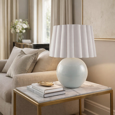   Modern European furniture - Scalloped White Fabric Table Lamp - www.oroa.com | Oroa.com