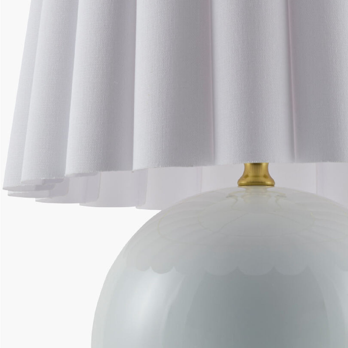   Modern European furniture - Scalloped White Fabric Table Lamp - www.oroa.com | Oroa.com