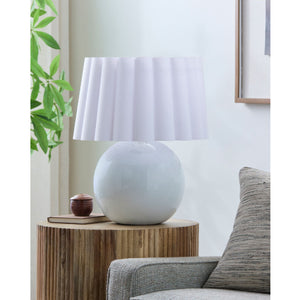   Modern European furniture - Scalloped White Fabric Table Lamp - www.oroa.com | Oroa.com