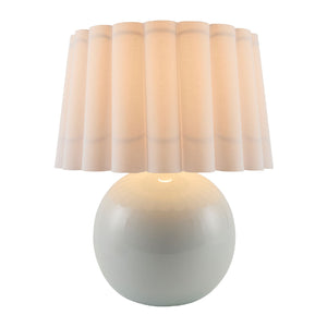   Modern European furniture - Scalloped White Fabric Table Lamp - www.oroa.com | Oroa.com