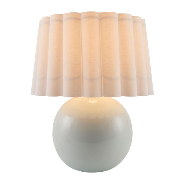 Modern European furniture - Scalloped White Fabric Table Lamp - www.oroa.com