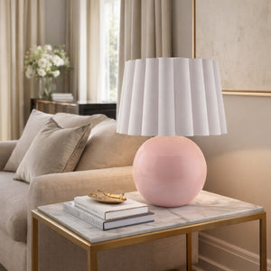   Modern European furniture - Scalloped White Fabric Table Lamp - www.oroa.com | Oroa.com