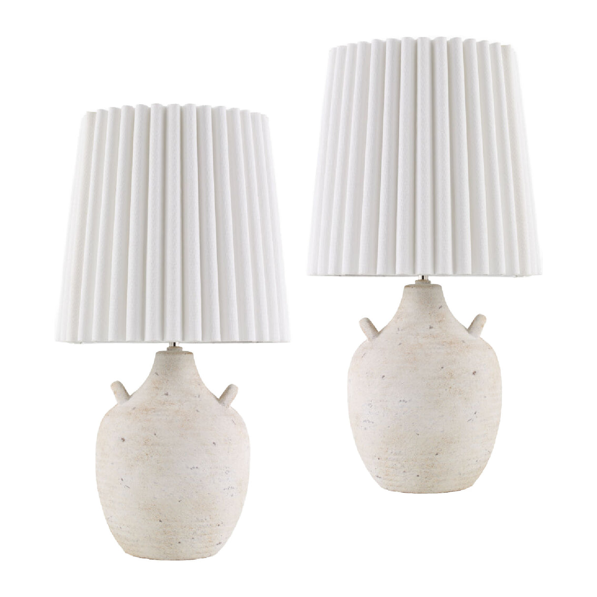   Modern European furniture - Ceramic Fluted Linen Table Lamps (2) - www.oroa.com | Oroa.com
