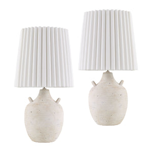   Modern European furniture - Ceramic Fluted Linen Table Lamps (2) - www.oroa.com | Oroa.com