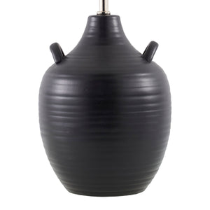   Modern European furniture - Ceramic Fluted Linen Table Lamps (2) - www.oroa.com | Oroa.com