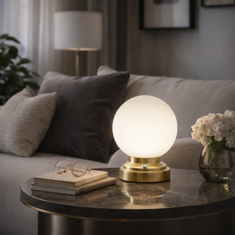   Modern European furniture - White Glass Globe Table Lamp - www.oroa.com | Oroa.com