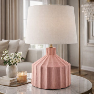   Modern European furniture - Fluted Ceramic Accent Table Lamp - www.oroa.com | Oroa.com