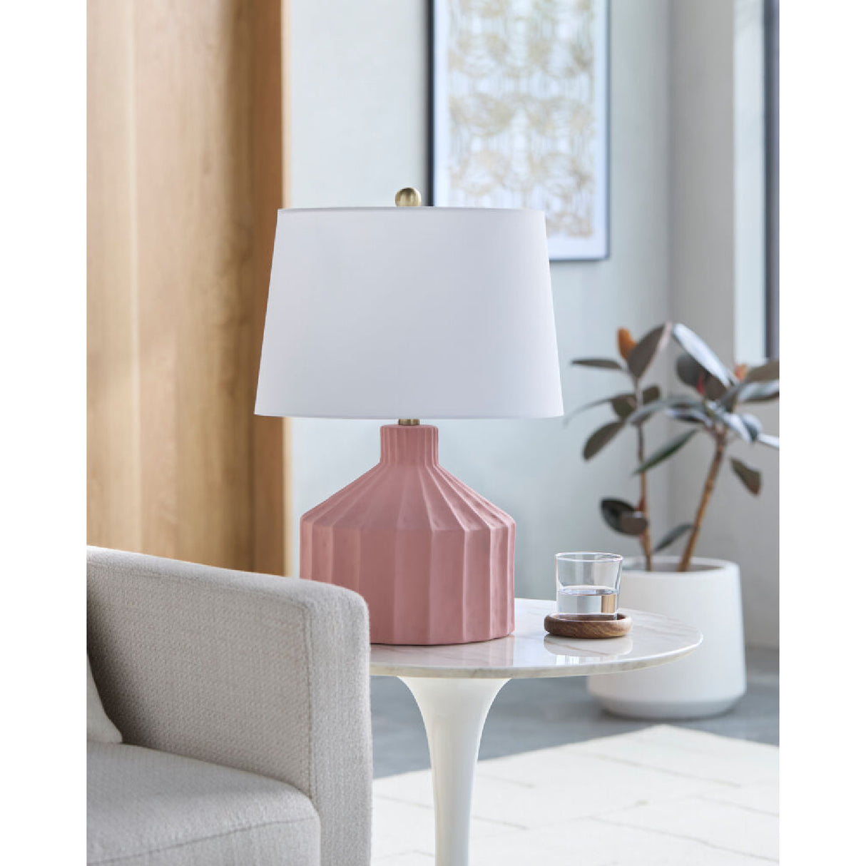   Modern European furniture - Fluted Ceramic Accent Table Lamp - www.oroa.com | Oroa.com