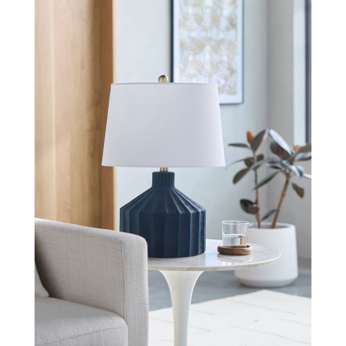   Modern European furniture - Fluted Ceramic Accent Table Lamp - www.oroa.com | Oroa.com