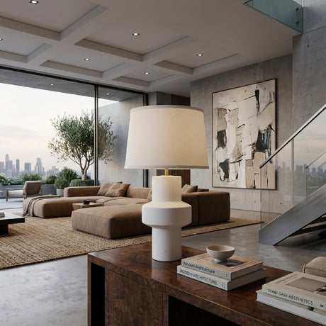   Modern European furniture - White Ceramic Modern Table Lamp - www.oroa.com | Oroa.com