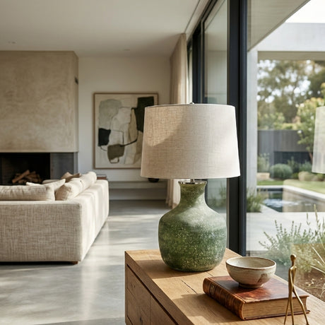   Modern European furniture - Sandblasted Green Glass Table Lamp - www.oroa.com | Oroa.com