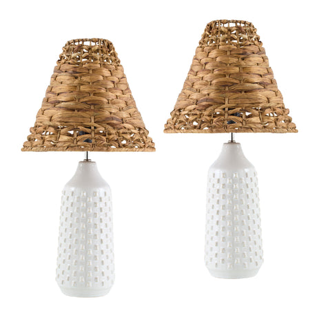  Modern European furniture - Braided Seagrass Table Lamp Set (2) - www.oroa.com | Oroa.com