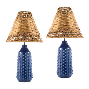   Modern European furniture - Braided Seagrass Table Lamp Set (2) - www.oroa.com | Oroa.com