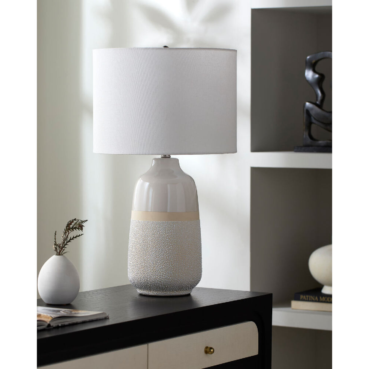   Modern European furniture - Glazed White Ceramic Table Lamp - www.oroa.com | Oroa.com