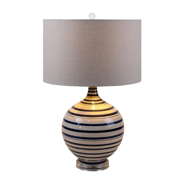Modern European furniture - Navy Stripes Ceramic Table Lamp - www.oroa.com