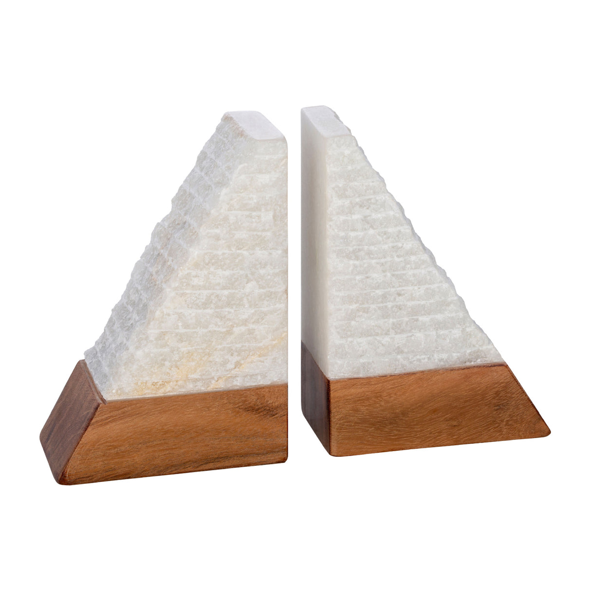   Modern European furniture - White Stone Triangular Bookend Set (2) - www.oroa.com | Oroa.com