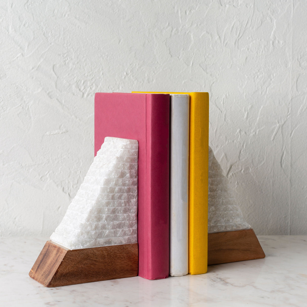   Modern European furniture - White Stone Triangular Bookend Set (2) - www.oroa.com | Oroa.com