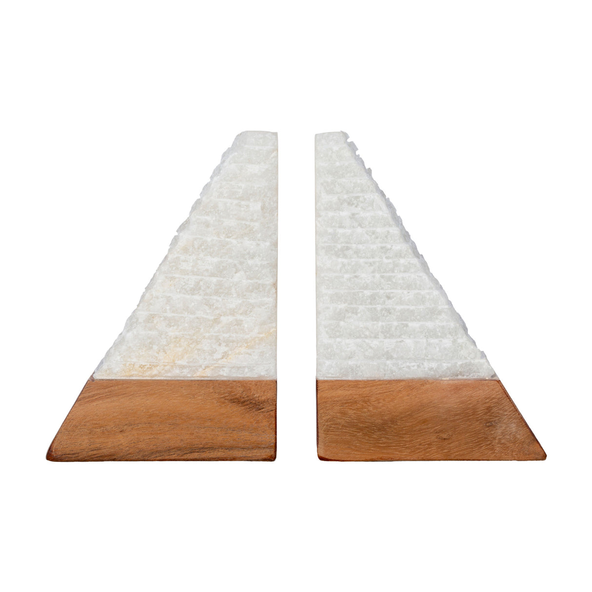   Modern European furniture - White Stone Triangular Bookend Set (2) - www.oroa.com | Oroa.com