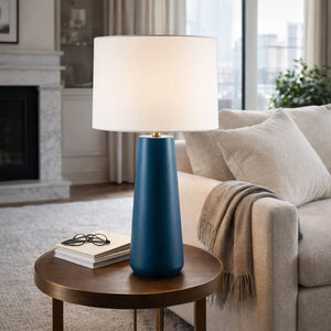   Modern European furniture - Glazed Blue Ceramic Table Lamp - www.oroa.com | Oroa.com