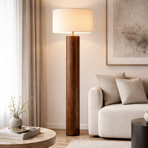   Modern European furniture - Cylindrical Rubberwood Accent Floor Lamp - www.oroa.com | Oroa.com