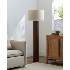  Modern European furniture - Cylindrical Rubberwood Accent Floor Lamp - www.oroa.com | Oroa.com
