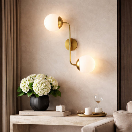   Modern European furniture - Double White Glass Wall Lamp - www.oroa.com | Oroa.com