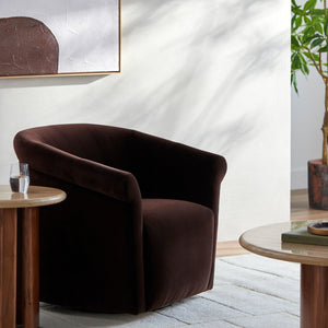   Modern European furniture - Brown Cotton Swivel Chair - www.oroa.com | Oroa.com