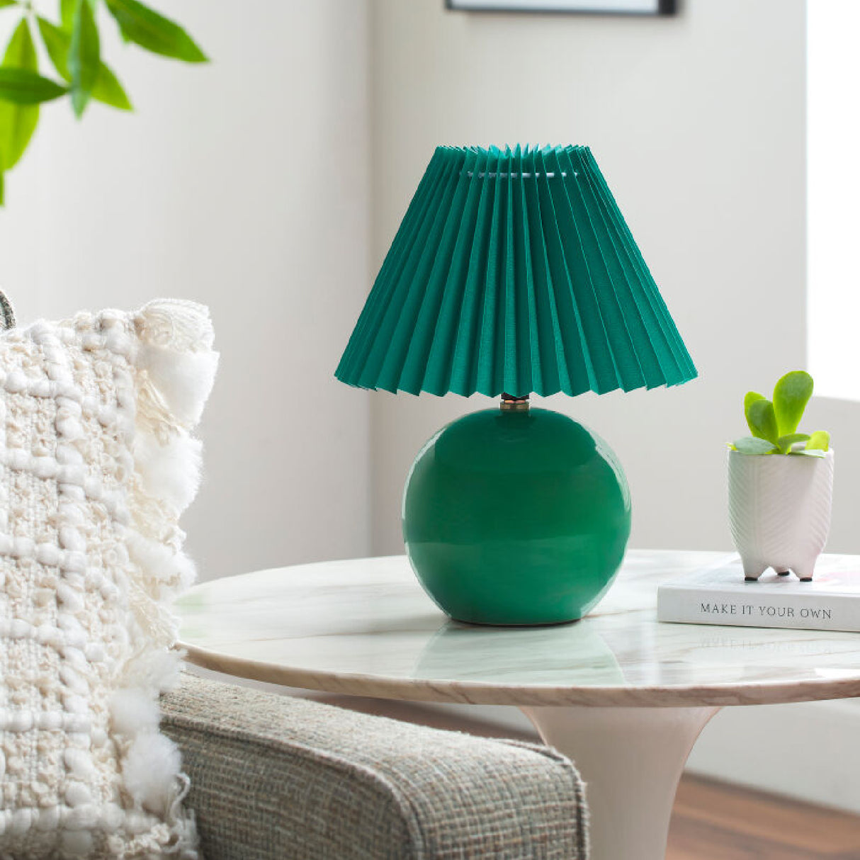   Modern European furniture - Pleated Fabric Shade Table Lamp - www.oroa.com | Oroa.com