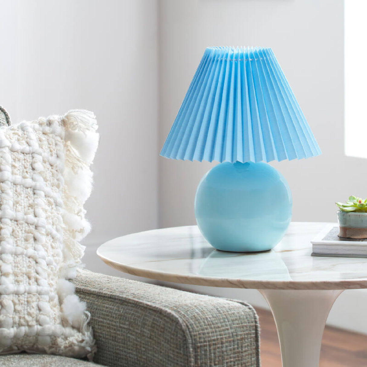   Modern European furniture - Pleated Fabric Shade Table Lamp - www.oroa.com | Oroa.com