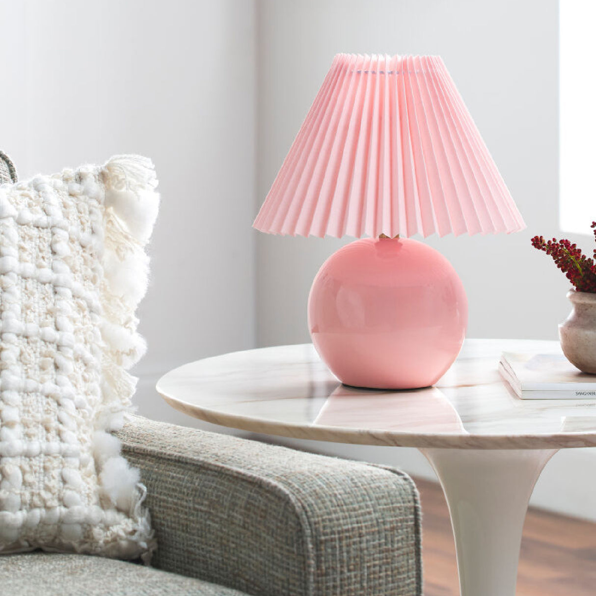   Modern European furniture - Pleated Fabric Shade Table Lamp - www.oroa.com | Oroa.com