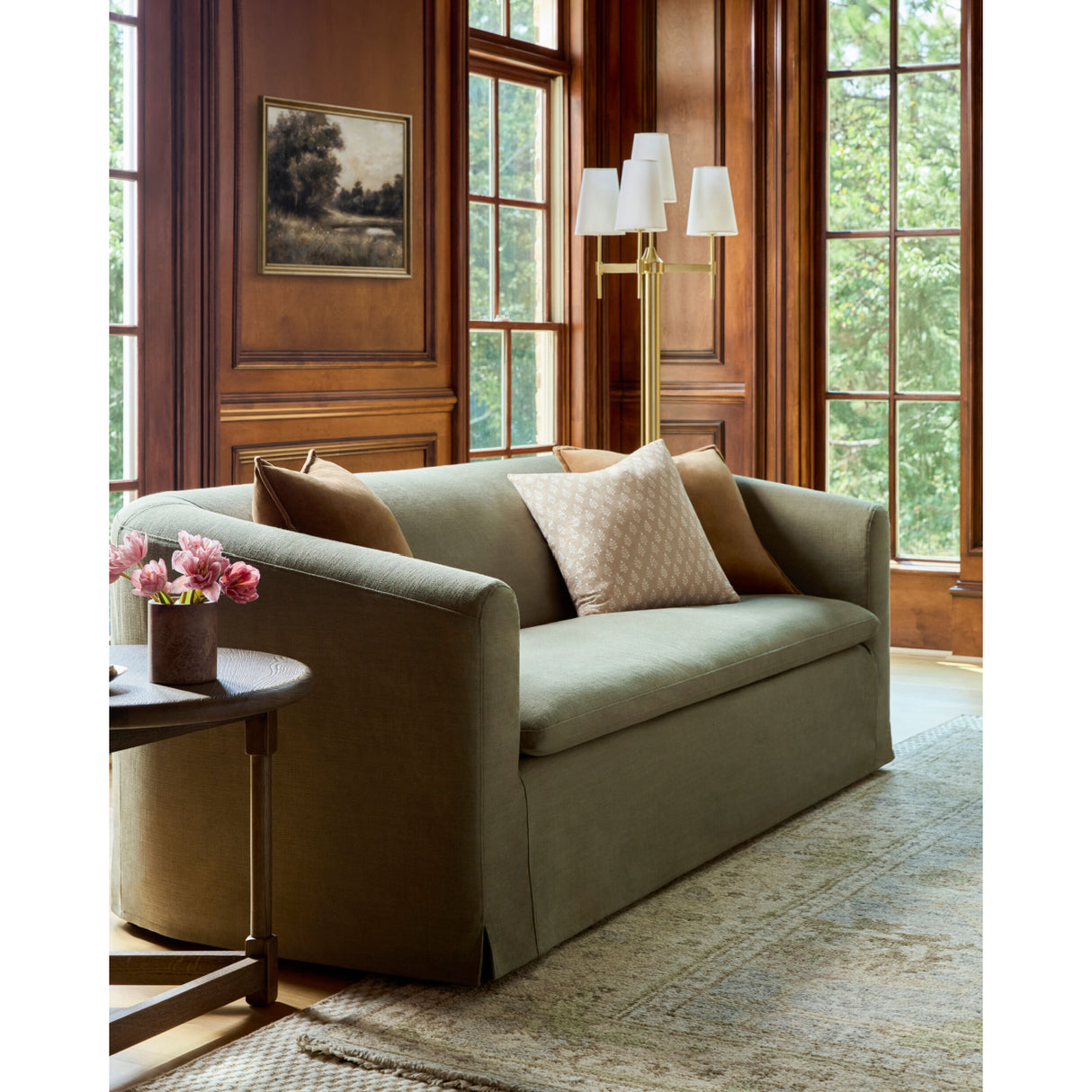   Modern European furniture - White Linen 3-Light Floor Lamp - www.oroa.com | Oroa.com