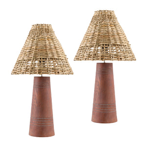   Modern European furniture - Woven Rattan Accent Table Lamps (2) - www.oroa.com | Oroa.com