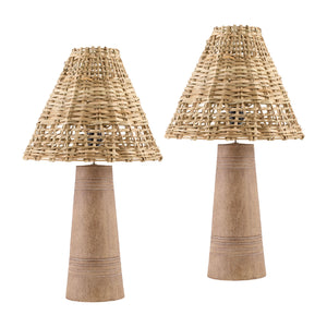   Modern European furniture - Woven Rattan Accent Table Lamps (2) - www.oroa.com | Oroa.com