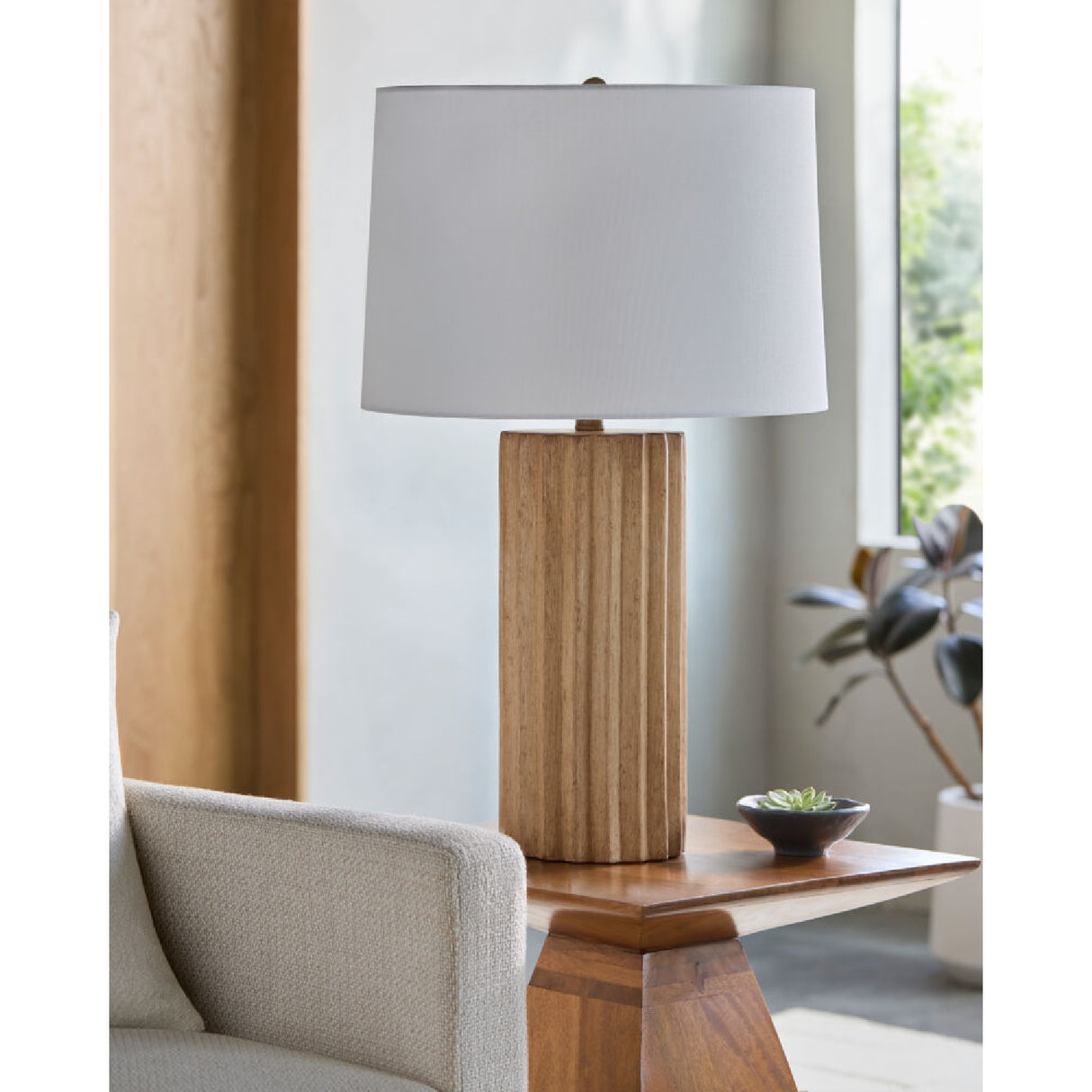   Modern European furniture - Ridged Ceramic Accent Table Lamp - www.oroa.com | Oroa.com