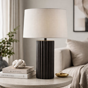   Modern European furniture - Ridged Ceramic Accent Table Lamp - www.oroa.com | Oroa.com