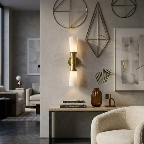   Modern European furniture - White Glass 2-Light Wall Lamp - www.oroa.com | Oroa.com