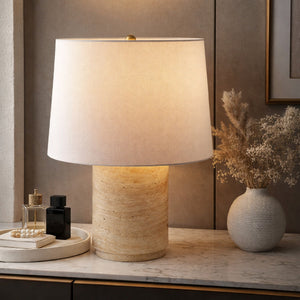   Modern European furniture - Travertine Base Accent Table Lamp - www.oroa.com | Oroa.com