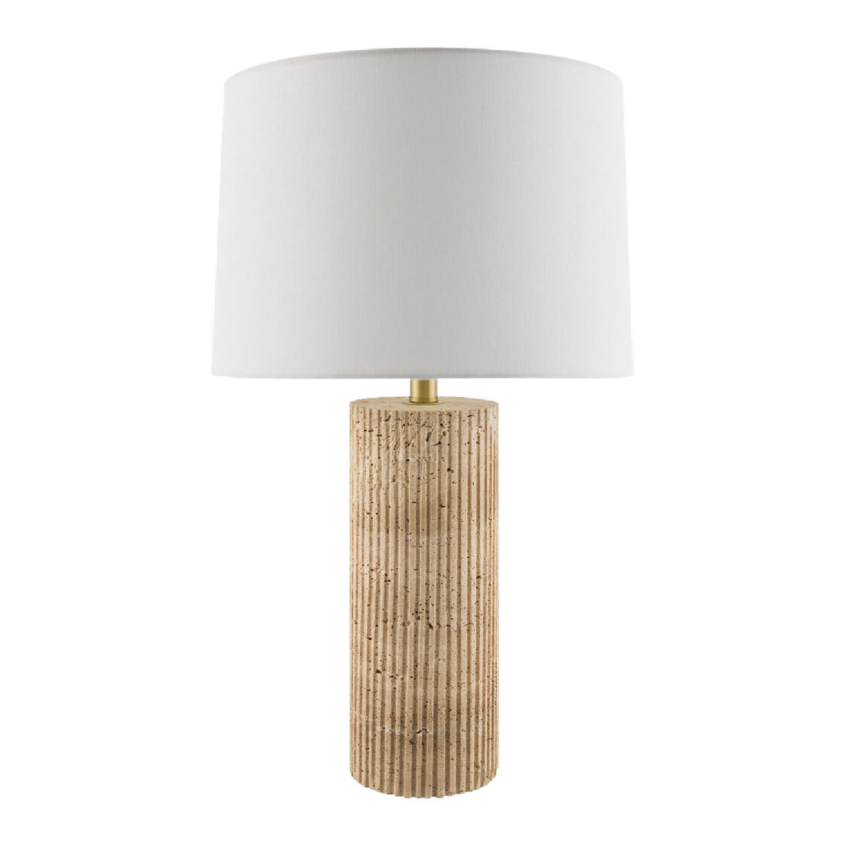   Modern European furniture - Reeded Travertine Accent Table Lamp - www.oroa.com | Oroa.com