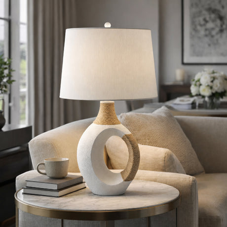   Modern European furniture - Rattan Wrapped Base Table Lamp - www.oroa.com | Oroa.com