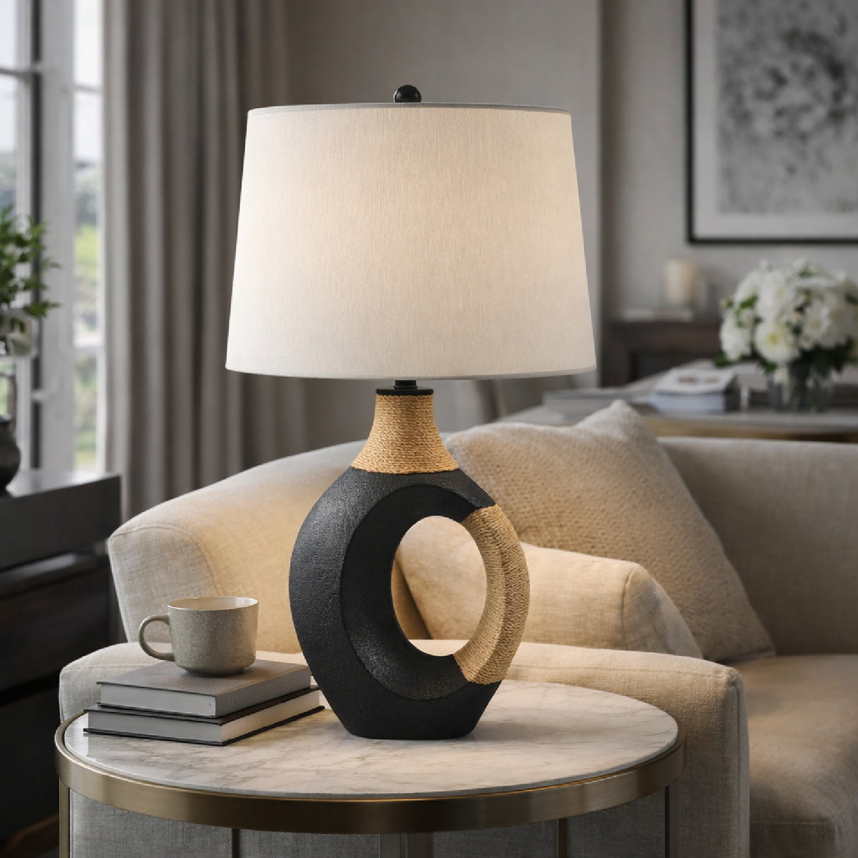   Modern European furniture - Rattan Wrapped Base Table Lamp - www.oroa.com | Oroa.com