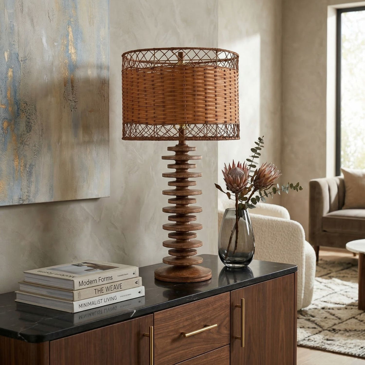   Modern European furniture - Braided Seagrass Accent Table Lamp - www.oroa.com | Oroa.com