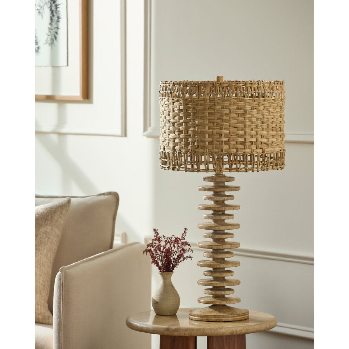   Modern European furniture - Braided Seagrass Accent Table Lamp - www.oroa.com | Oroa.com