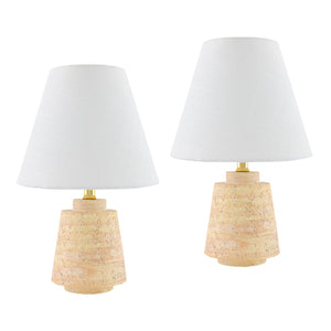   Modern European furniture - White Shade Accent Table Lamps (2) - www.oroa.com | Oroa.com