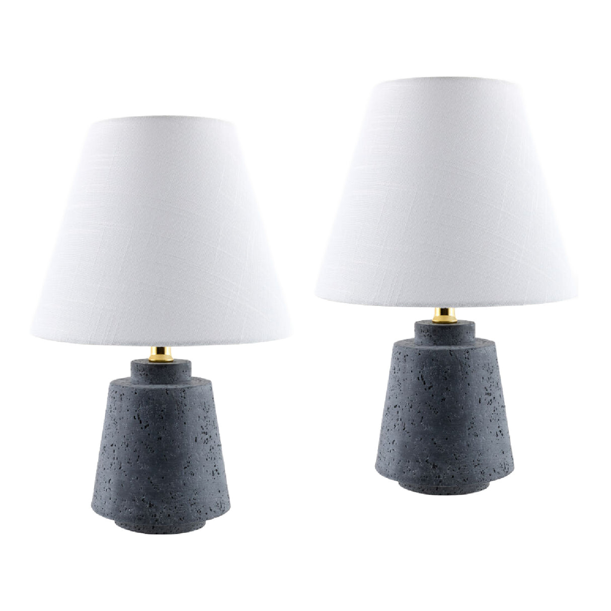   Modern European furniture - White Shade Accent Table Lamps (2) - www.oroa.com | Oroa.com