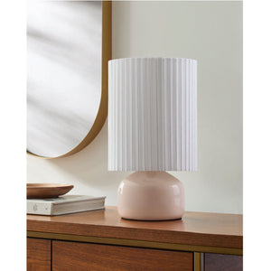   Modern European furniture - Reeded Linen Accent Table Lamp - www.oroa.com | Oroa.com