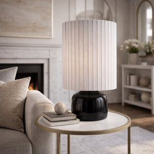   Modern European furniture - Reeded Linen Accent Table Lamp - www.oroa.com | Oroa.com