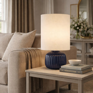   Modern European furniture - Fluted Ceramic Accent Table Lamp - www.oroa.com | Oroa.com