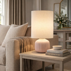   Modern European furniture - Fluted Ceramic Accent Table Lamp - www.oroa.com | Oroa.com