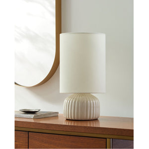   Modern European furniture - Fluted Ceramic Accent Table Lamp - www.oroa.com | Oroa.com